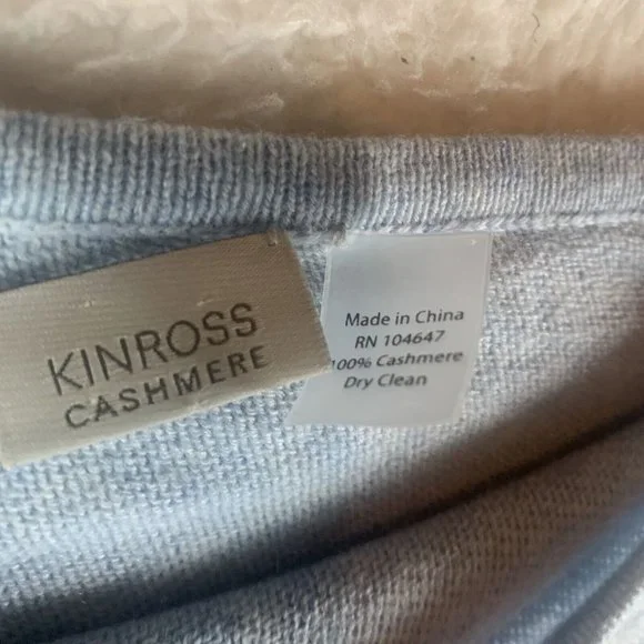 Kinross Cashmere Poncho Sweater Women's Blue‎ Gray Pullover Knit One Size 7746